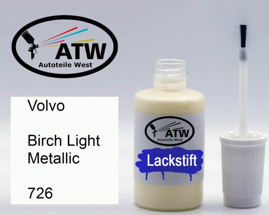 Volvo, Birch Light Metallic, 726: 20ml Lackstift, von ATW Autoteile West.